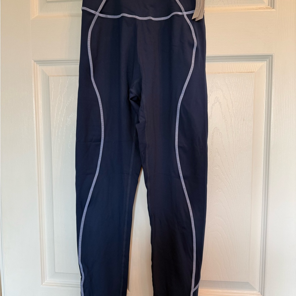 BuffBunny Navy Leggings with White Accents